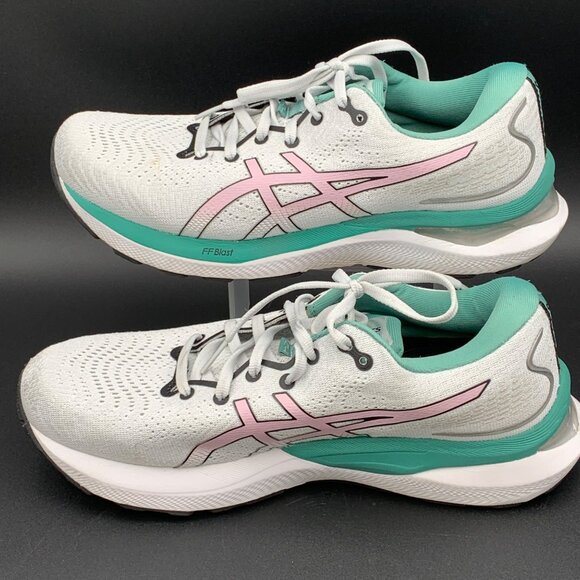 Asics Womens Gel-Cumulus Running Shoes Size 8.5 White Pink Teal Mesh Lightweight - Picture 2 of 9